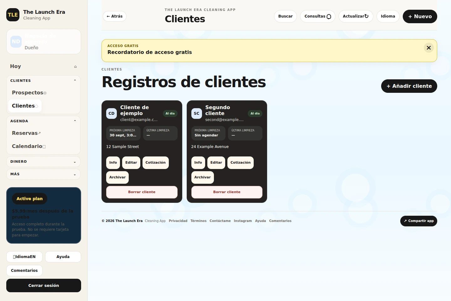 Los detalles se quedan con el cliente.