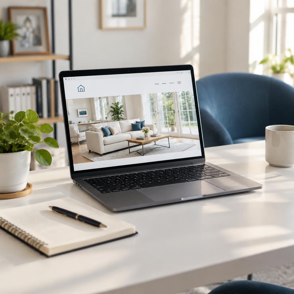 A laptop showing a cleaning business website